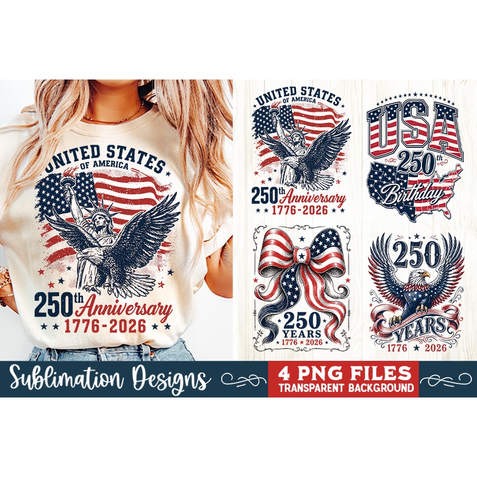 USA 250th Anniversary 4 PNG Sublimation, Patriotic 4th (3)
