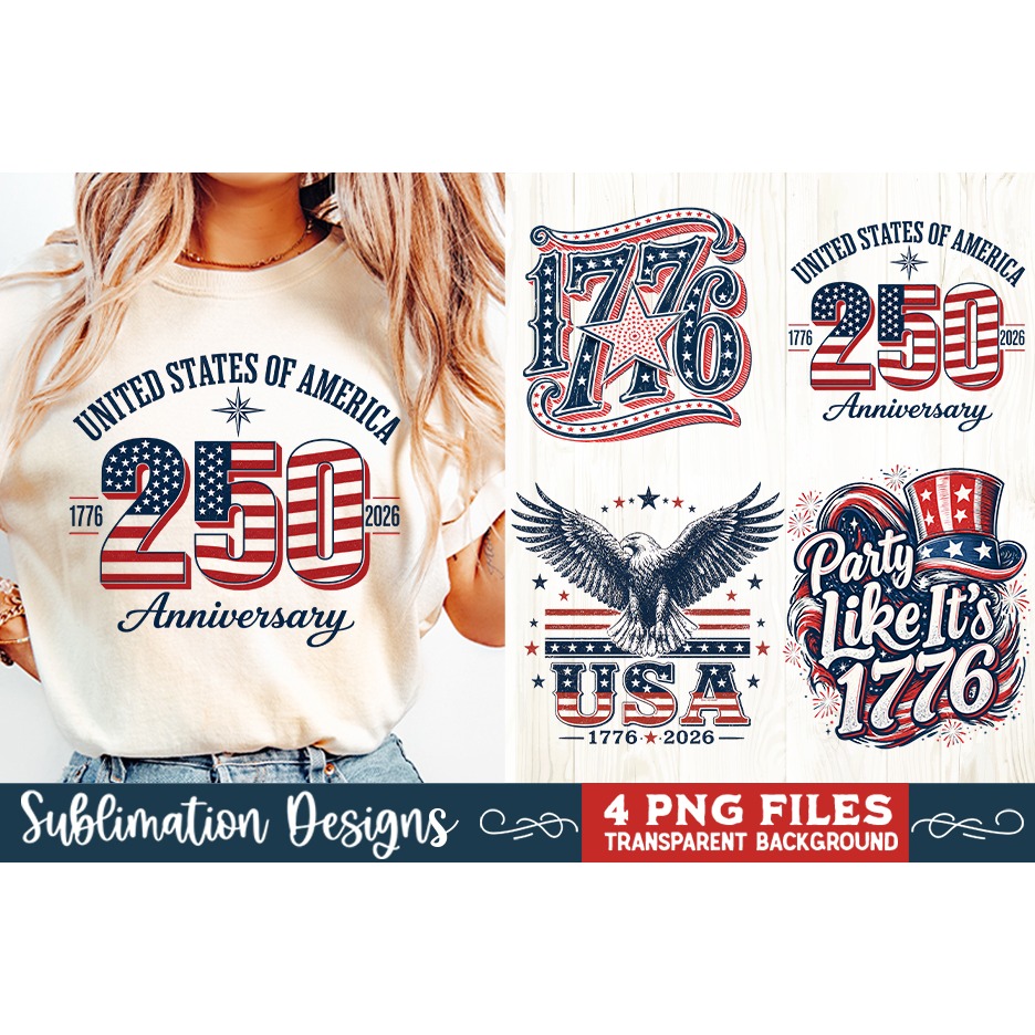 USA 250th Anniversary 4 PNG Sublimation, Patriotic 4th 4