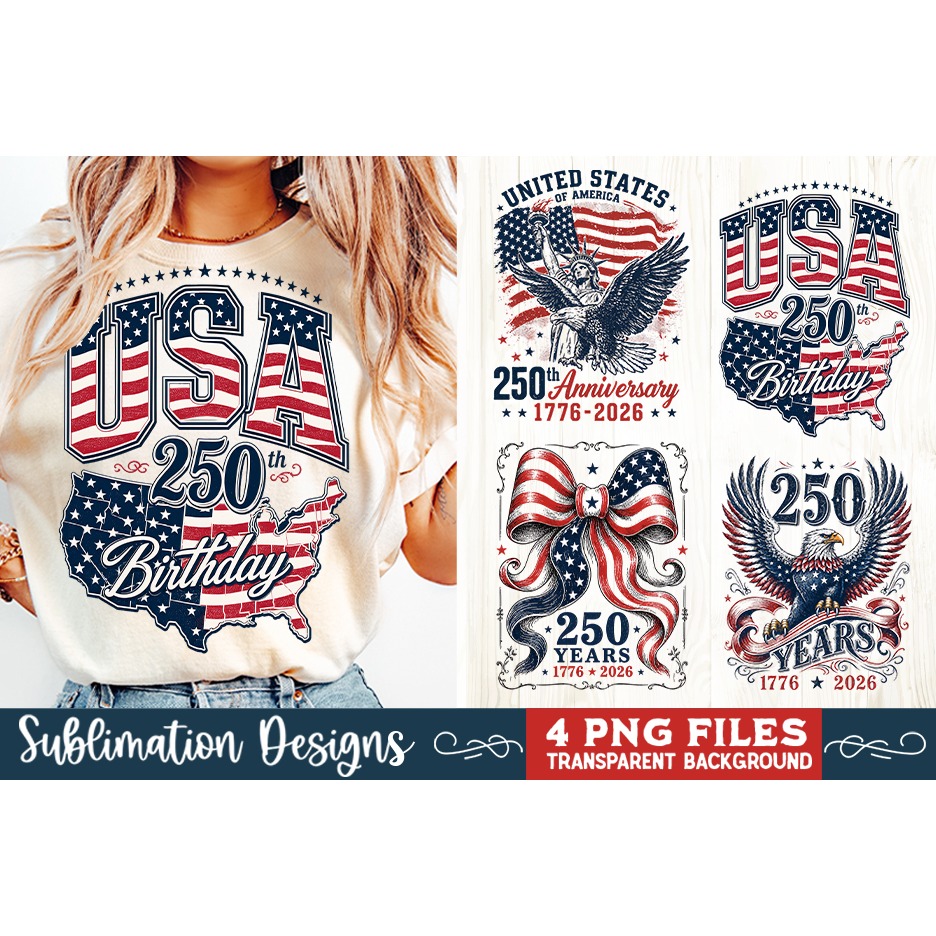 USA 250th Anniversary 4 PNG Sublimation, Patriotic 4th (3) 4