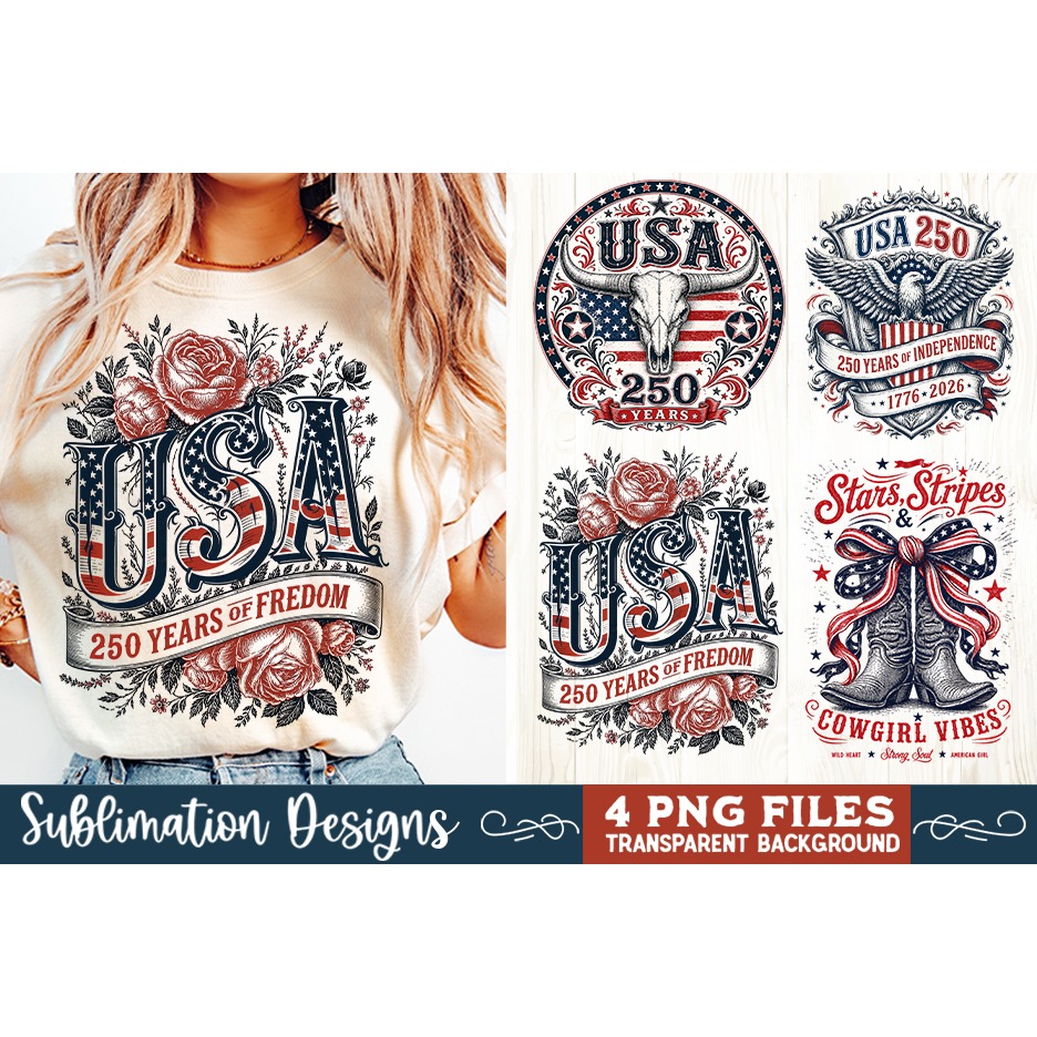 USA 250th Anniversary 4 PNG Sublimation, Patriotic 4th (4) 2