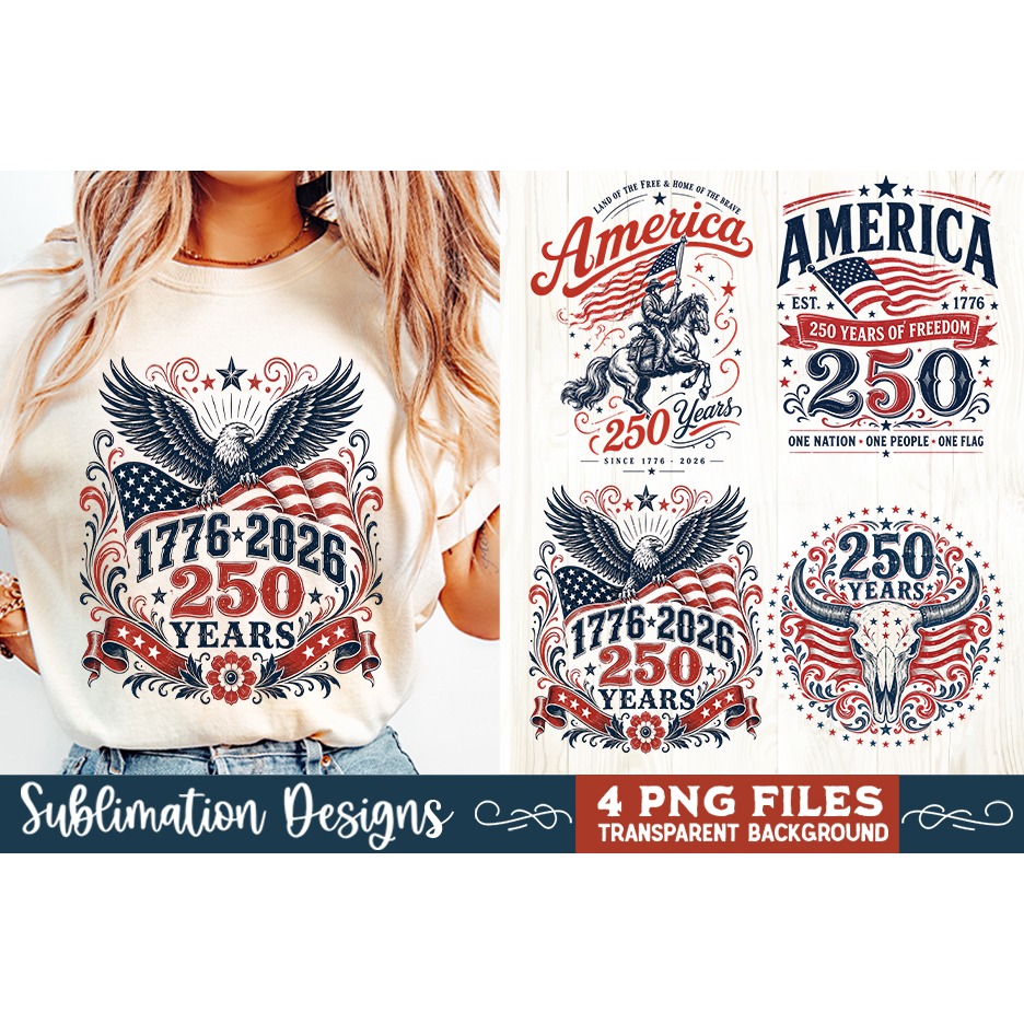 USA 250th Anniversary 4 PNG Sublimation, Patriotic 4th (5)