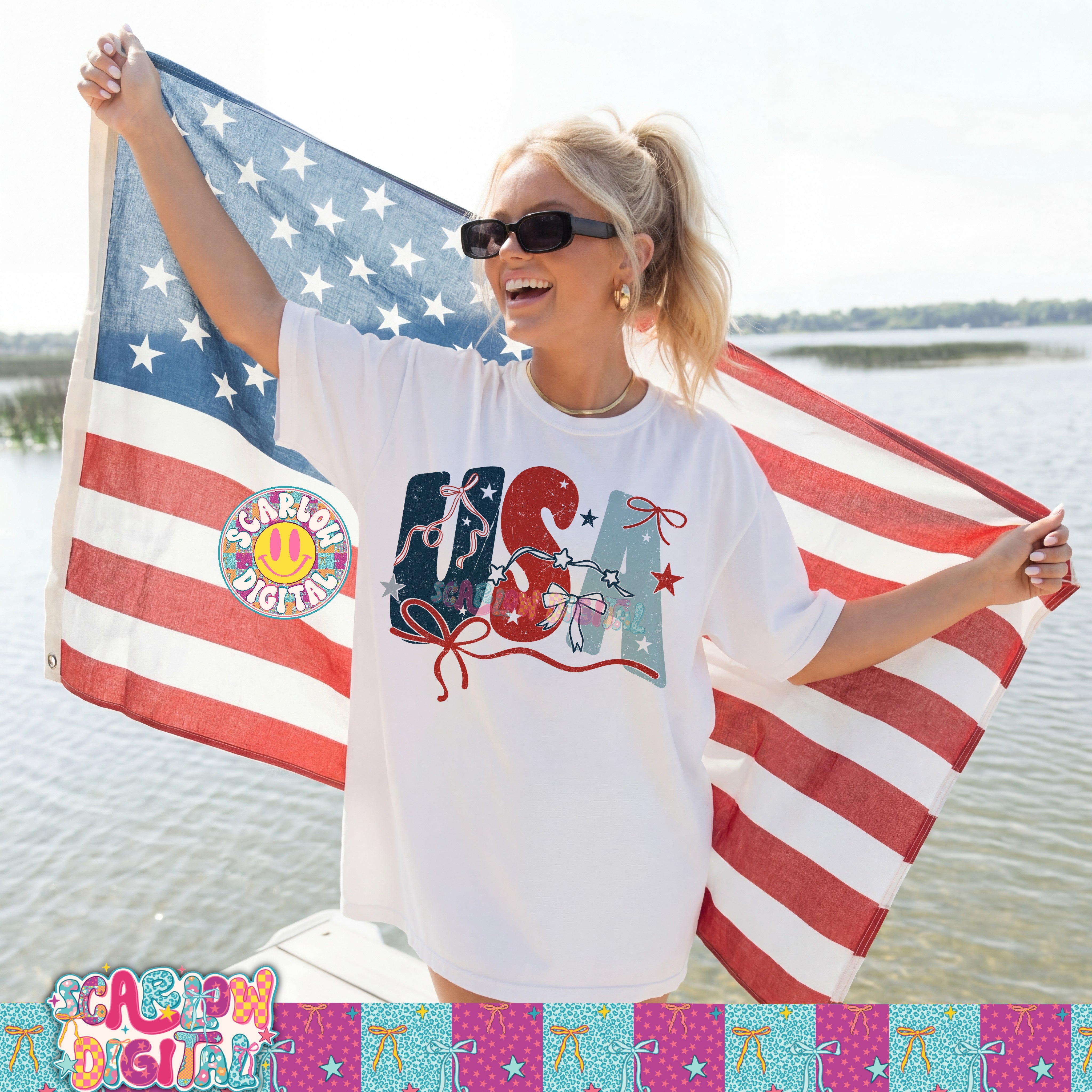USA July 4th Patriotic PNG Digital Design 3