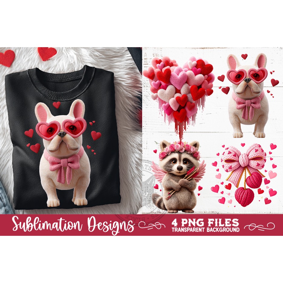 Valentine Latch Hook Yarn Sublimation Designs (2) 8