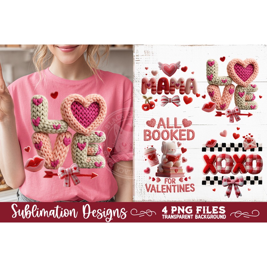 Valentine Latch Hook Yarn Sublimation Designs (3) 8