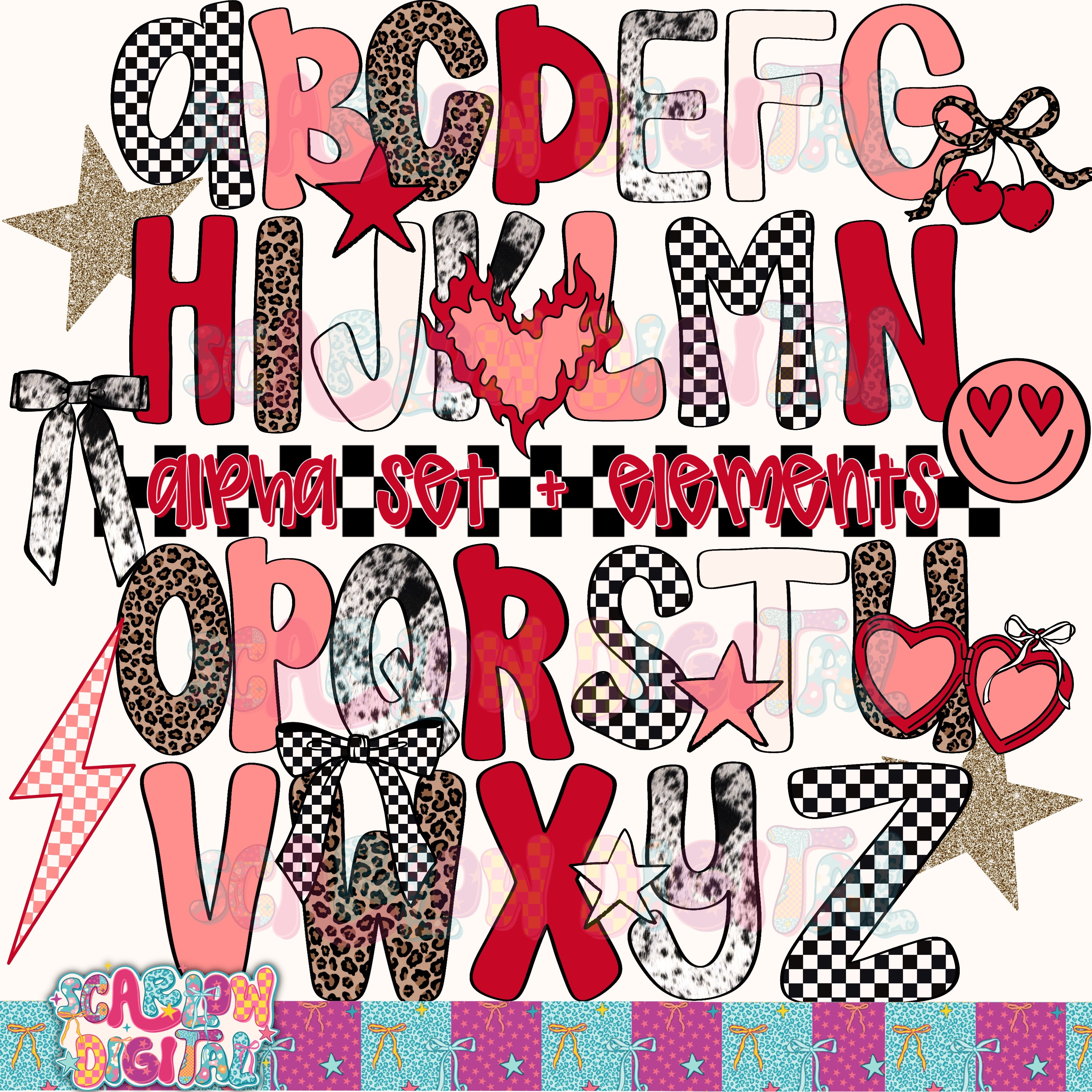 Valentine's Day Alpha Set Digital Design