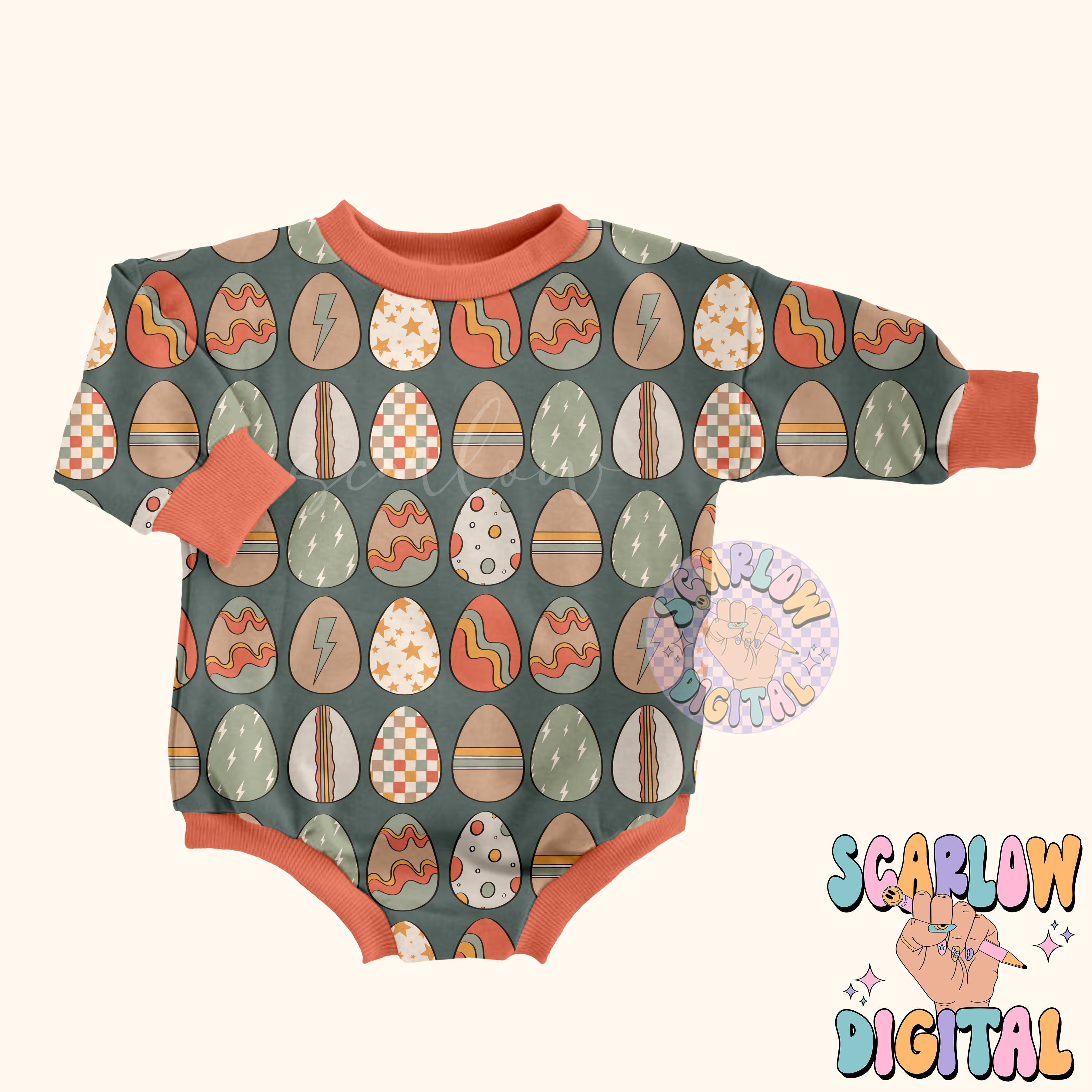 Vintage Eggs Seamless Pattern-Easter Sublimation Digital Design Download-boy seamless pattern, spring seamless file, easter seamless design 5