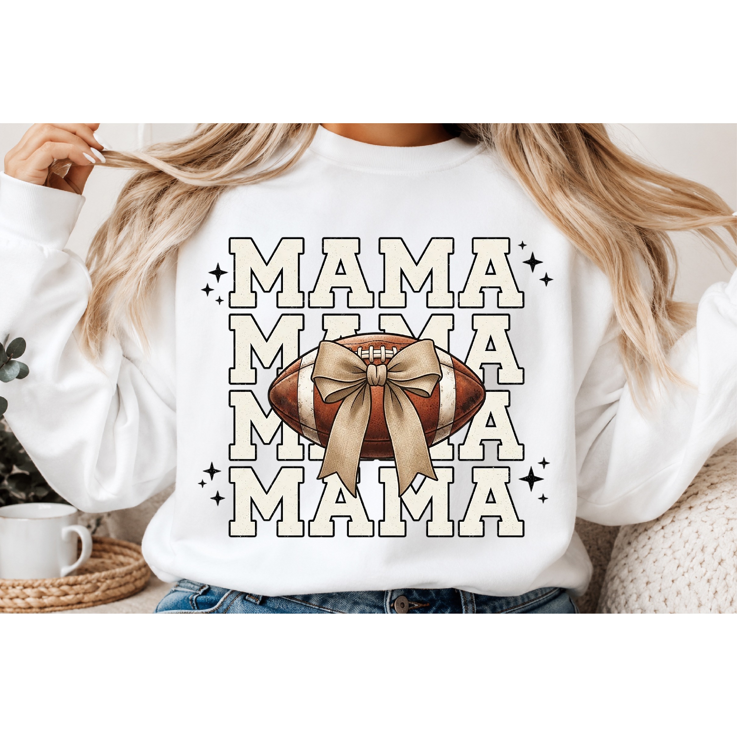 Vintage Football Mama PNG 3