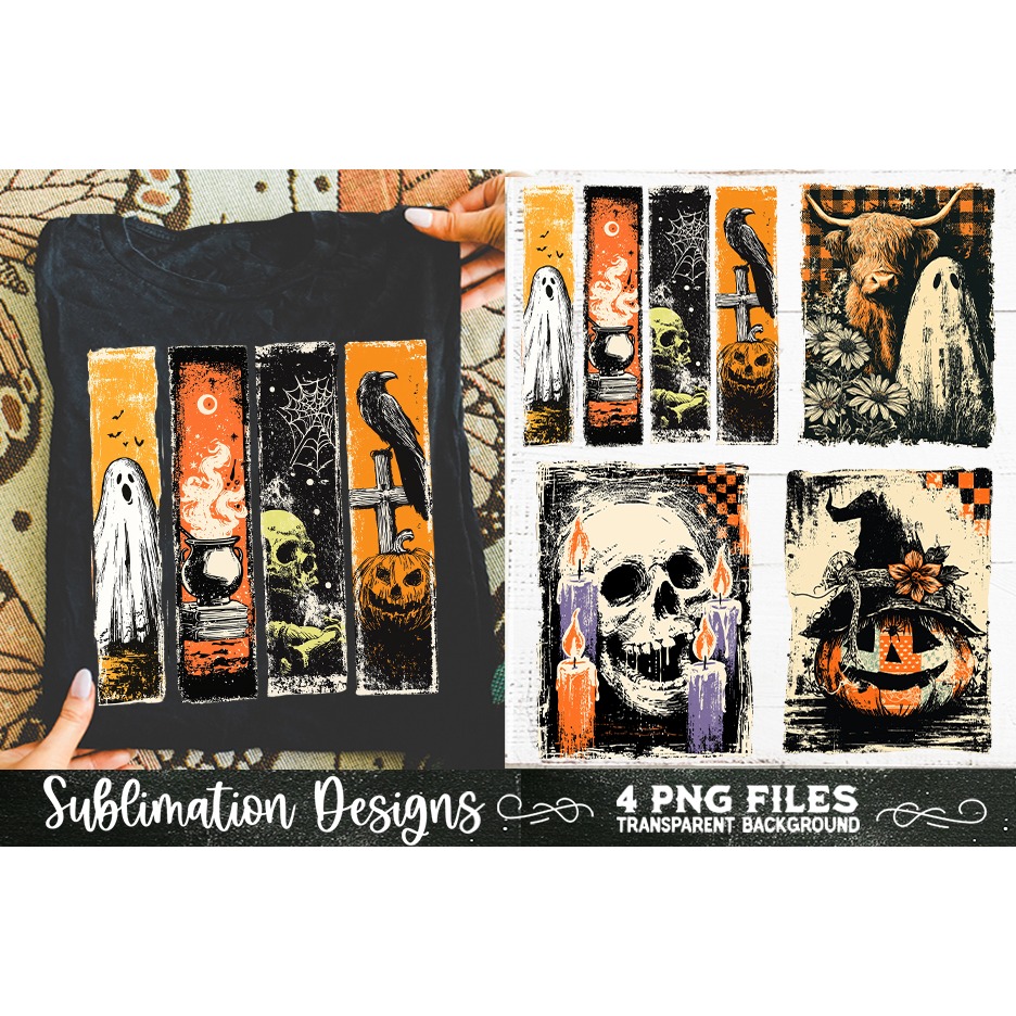 Vintage Halloween Distressed 4 PNG Retro Sublimation (2) 10