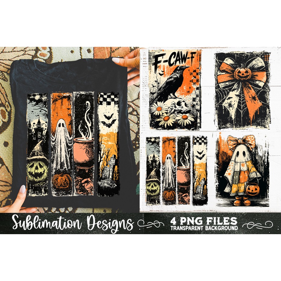 Vintage Halloween Distressed 4 PNG Retro Sublimation (8) 3