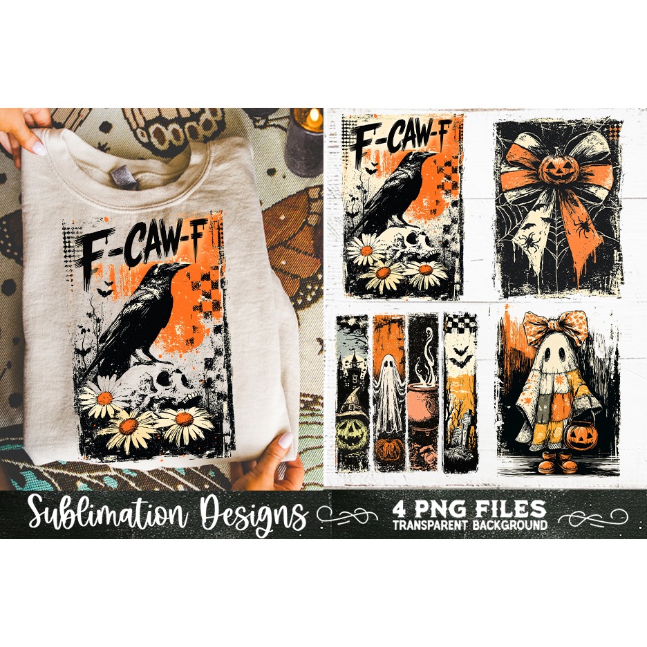 Vintage Halloween Distressed 4 PNG Retro Sublimation (8) 9