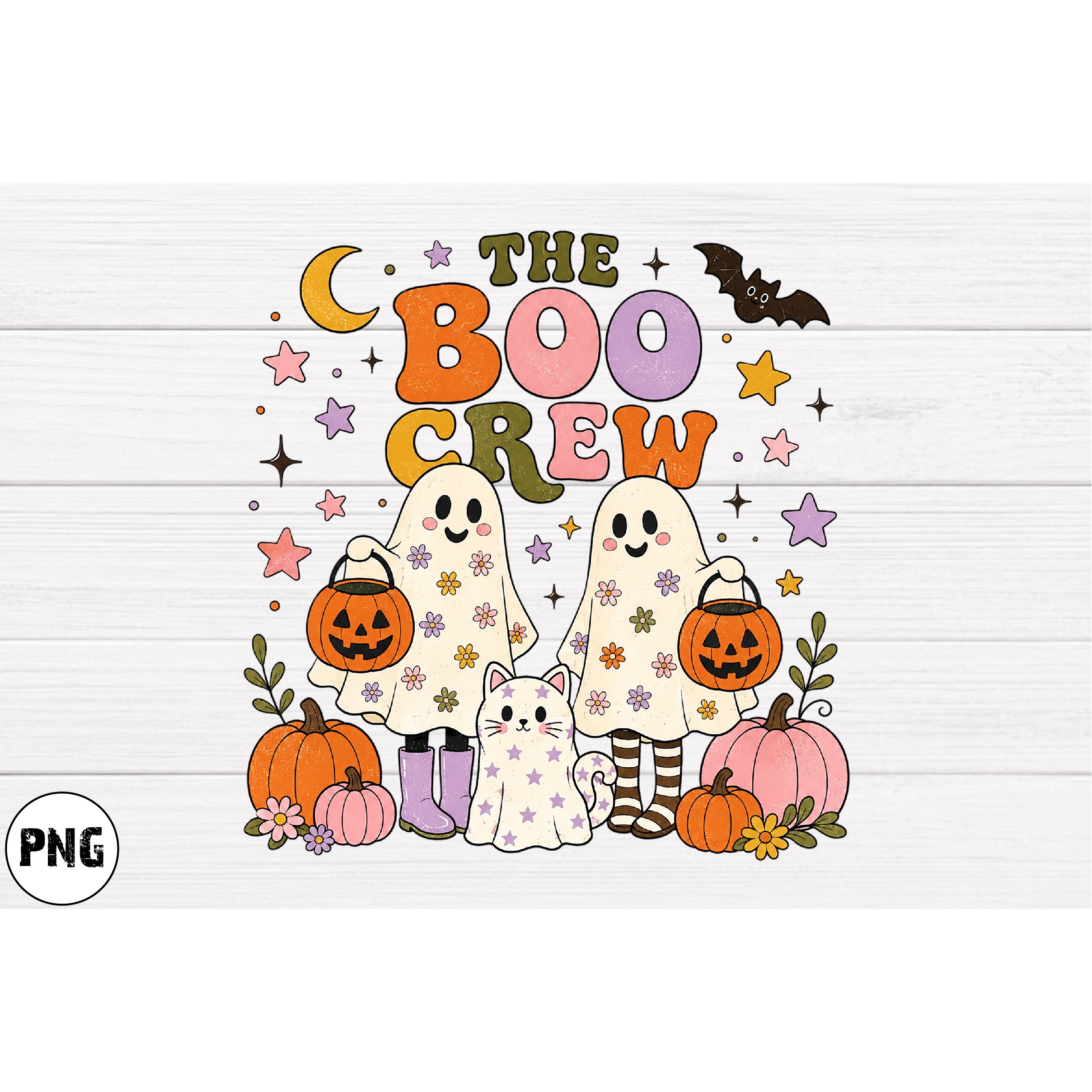 Vintage Halloween Distressed PNG, Retro Sublimation (4)