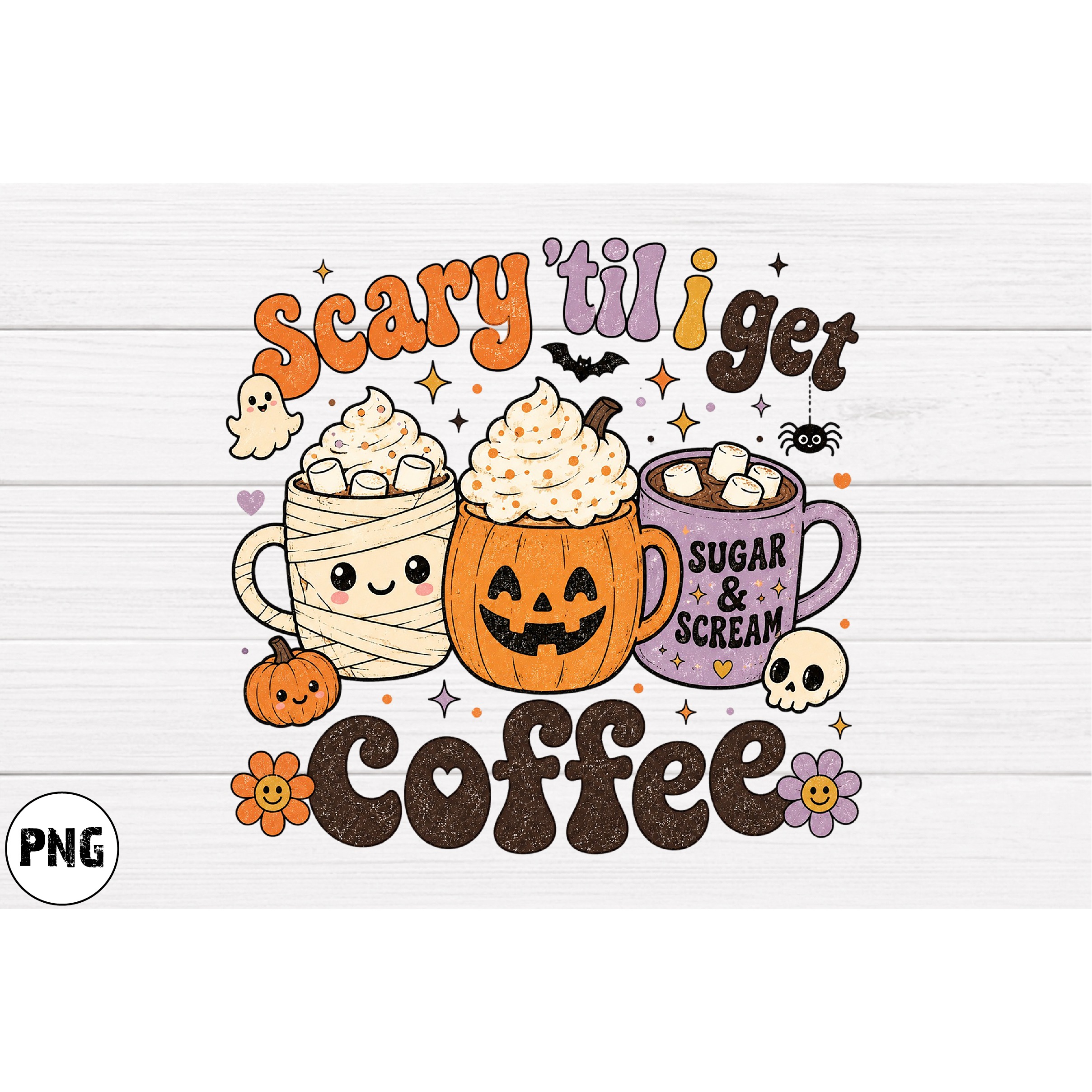 Vintage Halloween Distressed PNG, Retro Sublimation (7)