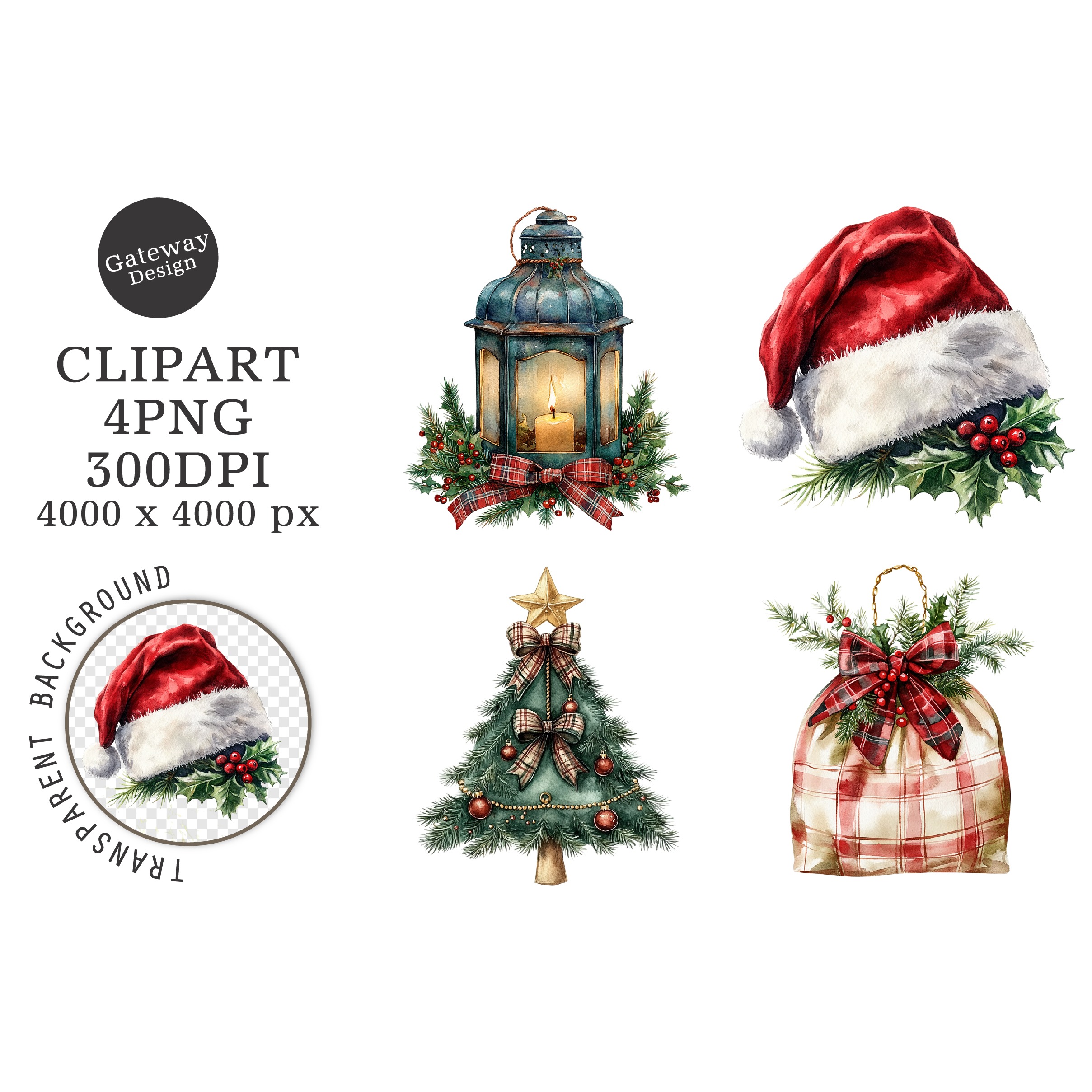 Watercolor Christmas Clipart (5)