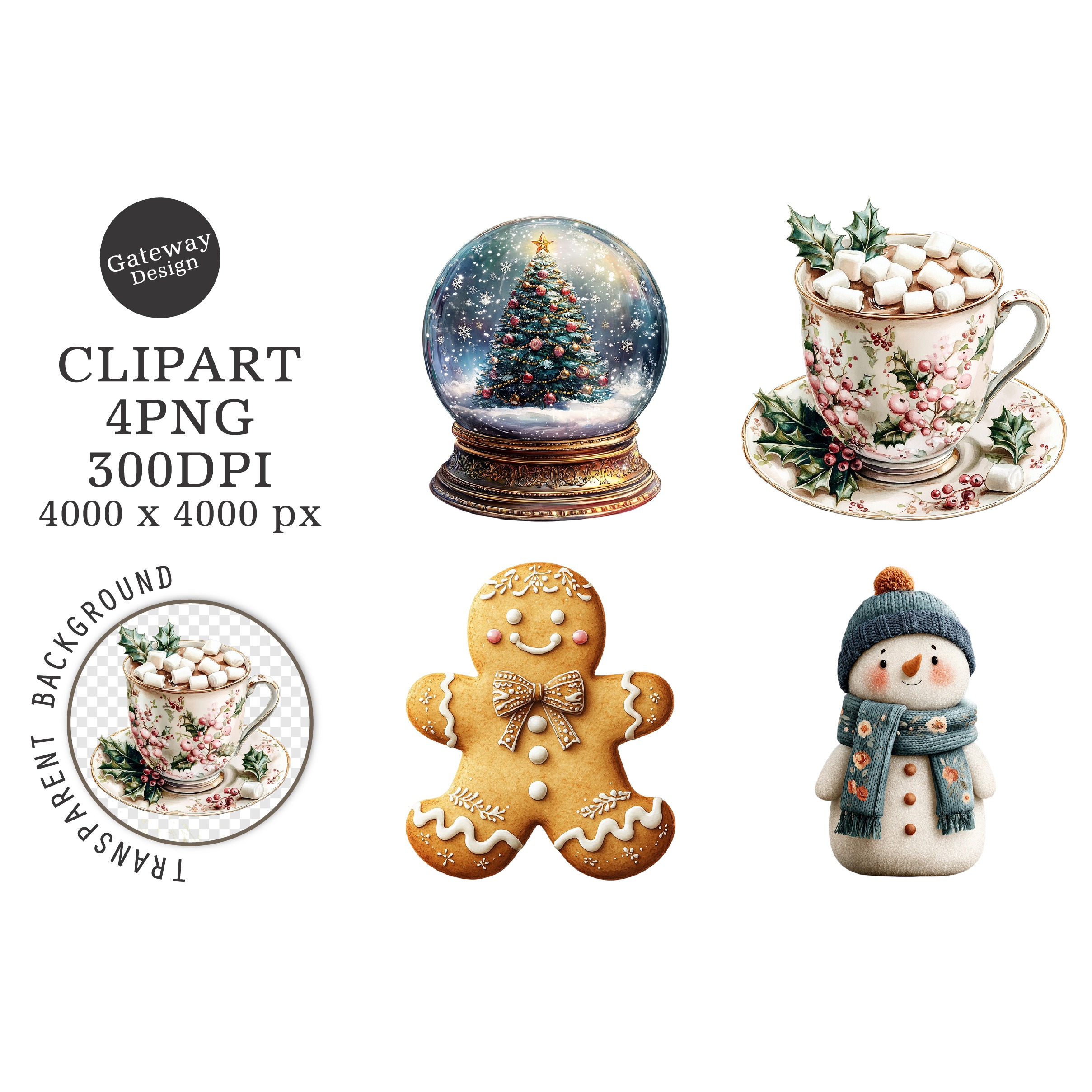 Watercolor Christmas Clipart (6)