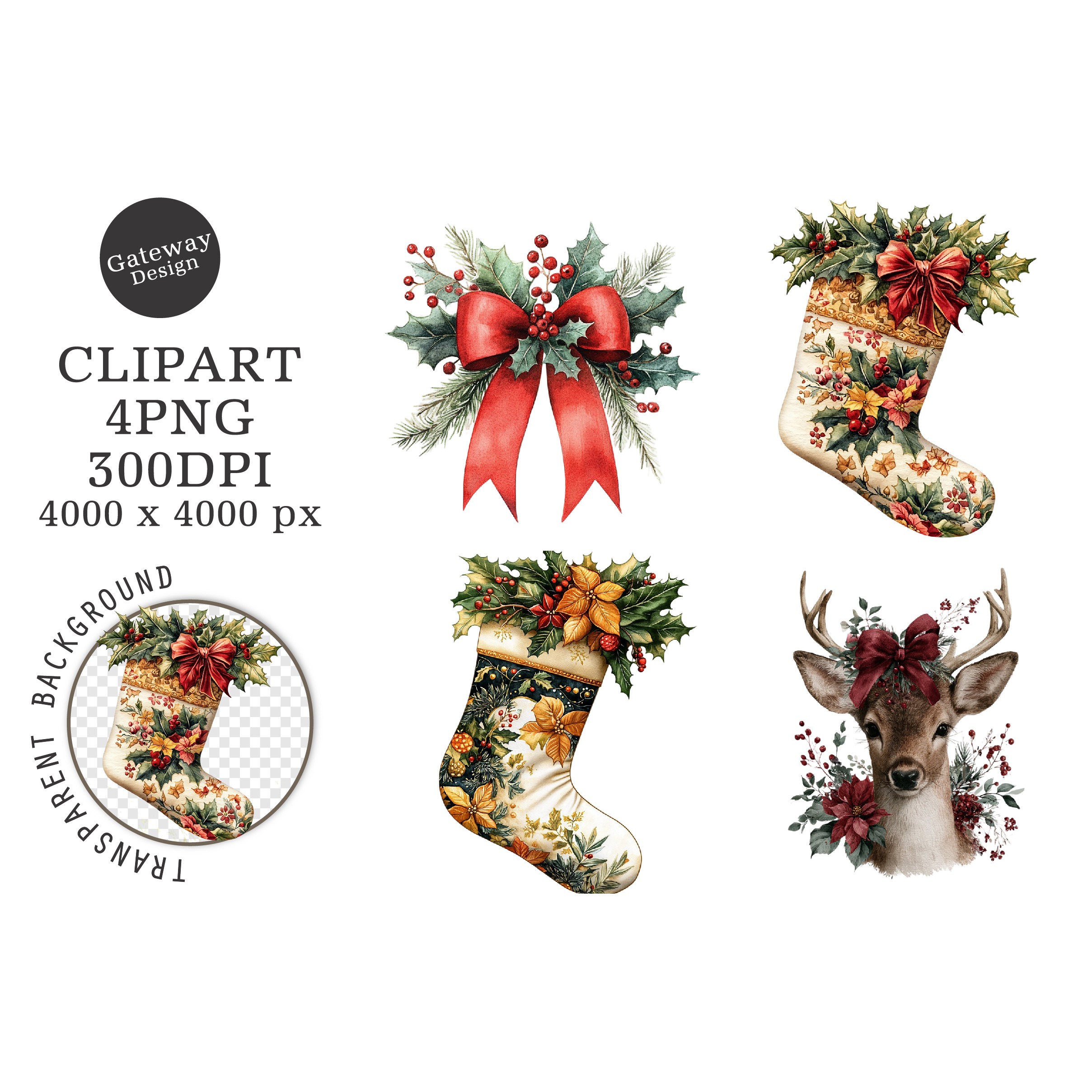 Watercolor Christmas Clipart (7)