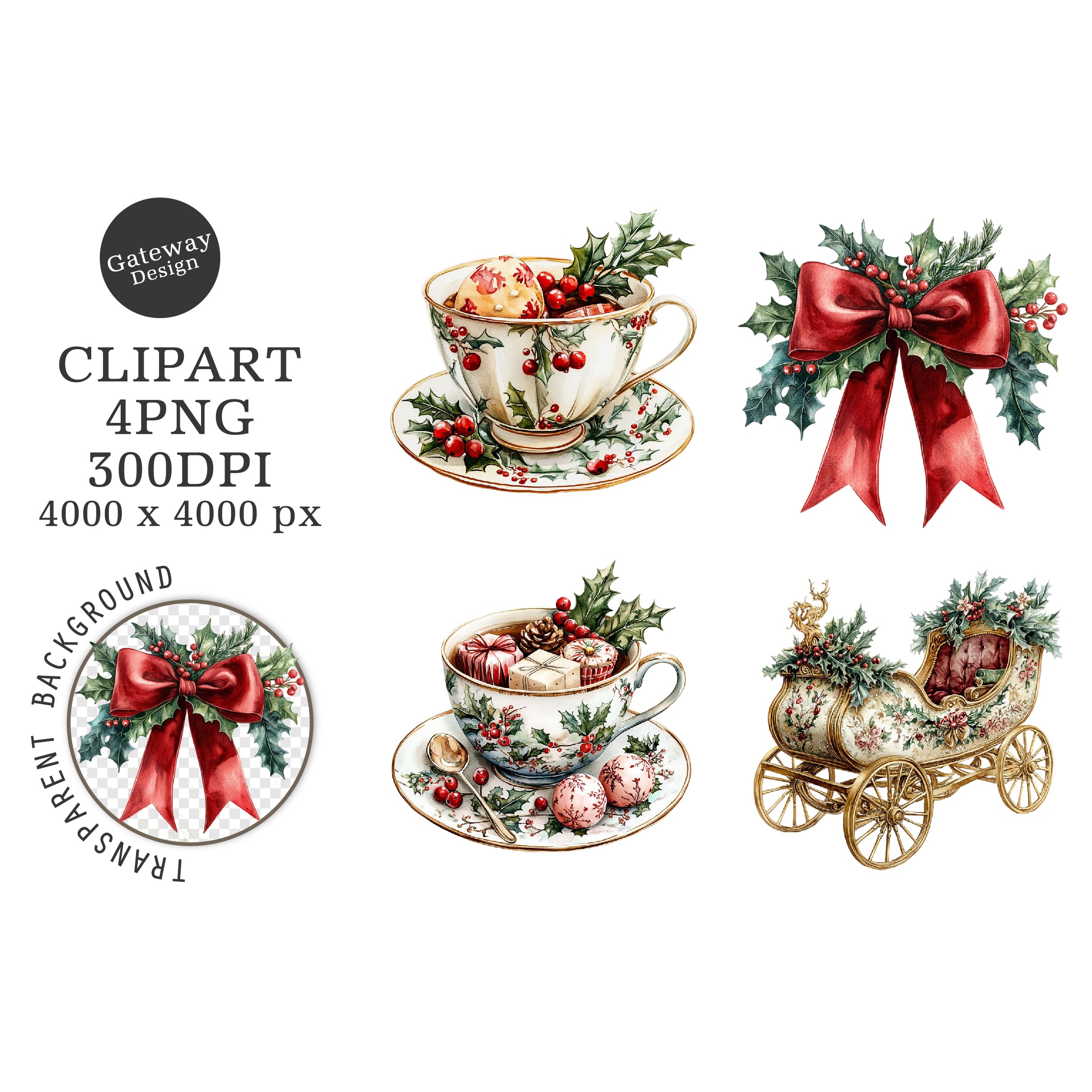Watercolor Christmas Clipart (8)
