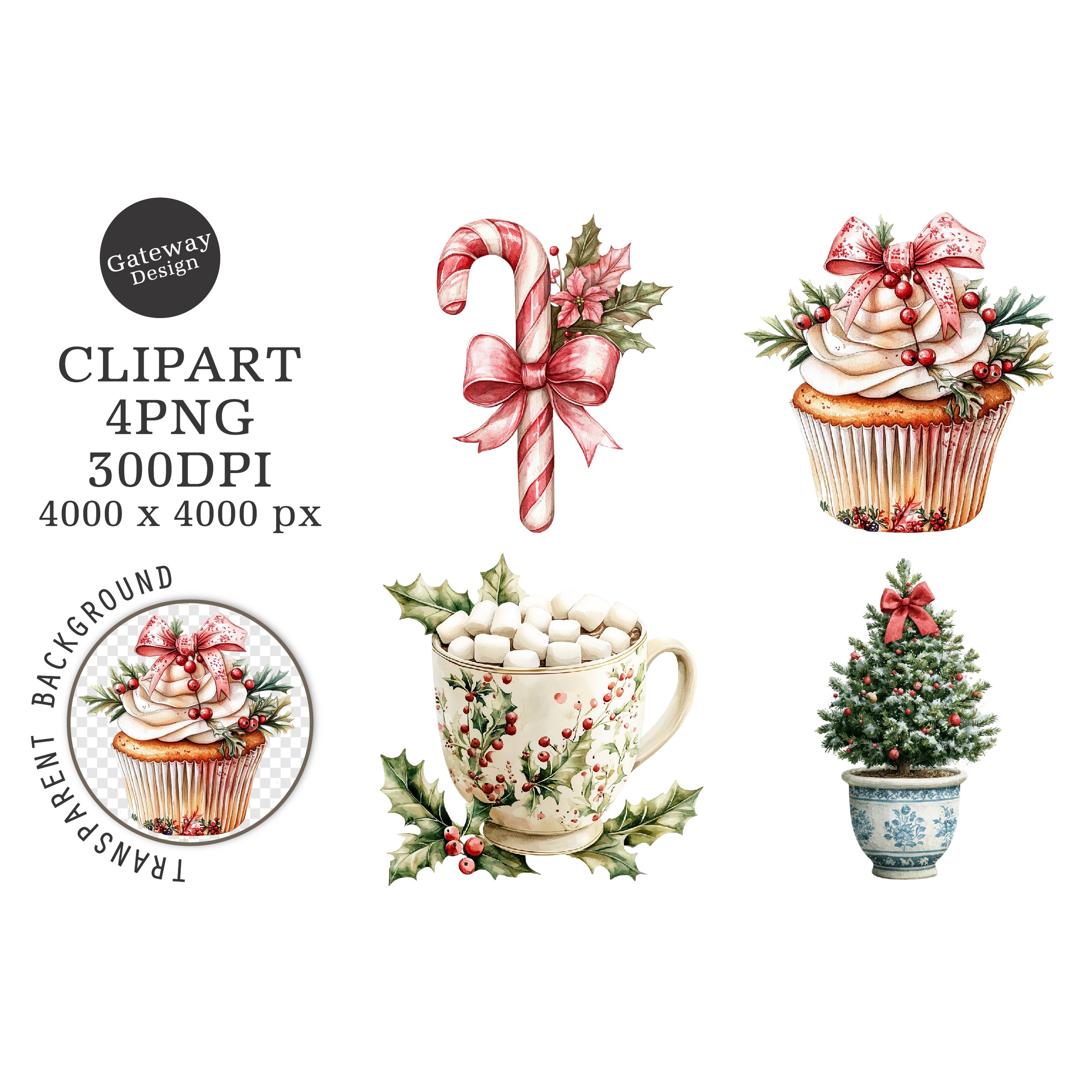 Watercolor Christmas Clipart (9)