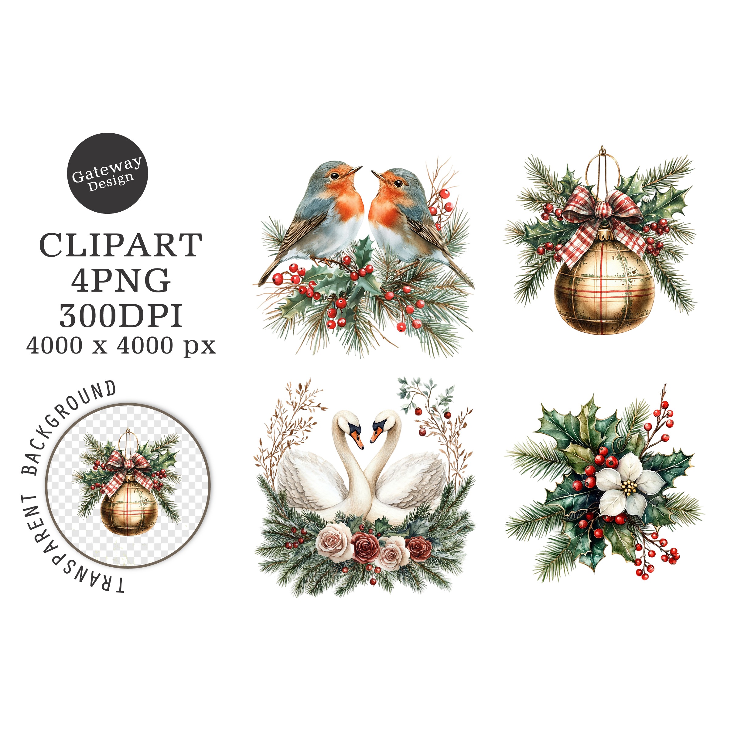Watercolor Colorful Holiday Clipart (3)