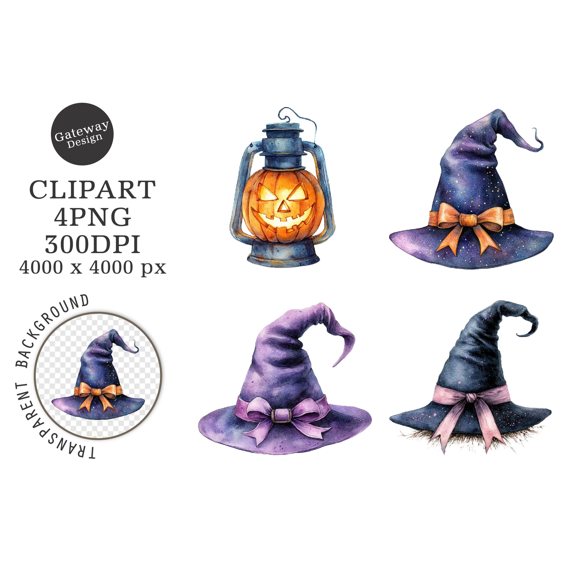 Watercolor halloween clipart
