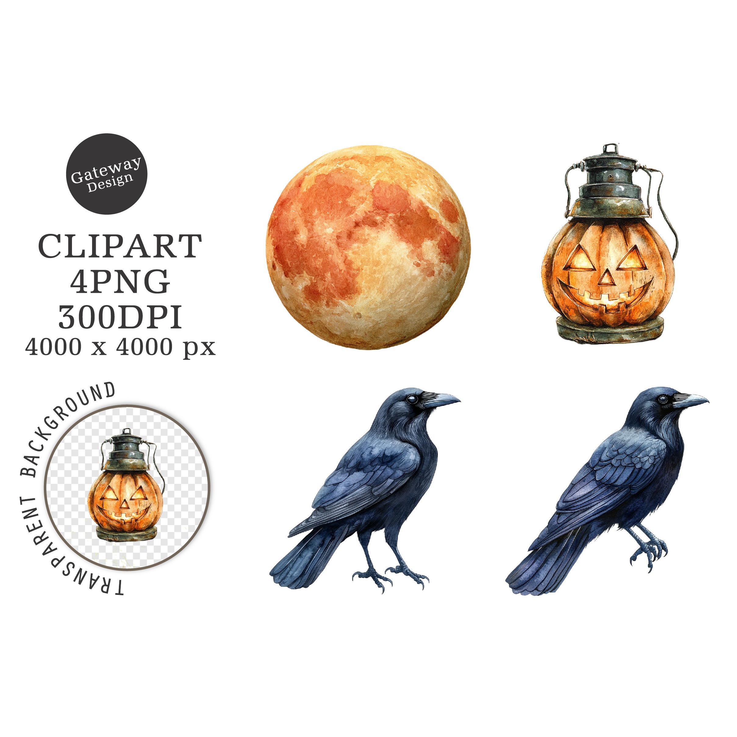 watercolor halloween clipart (3)