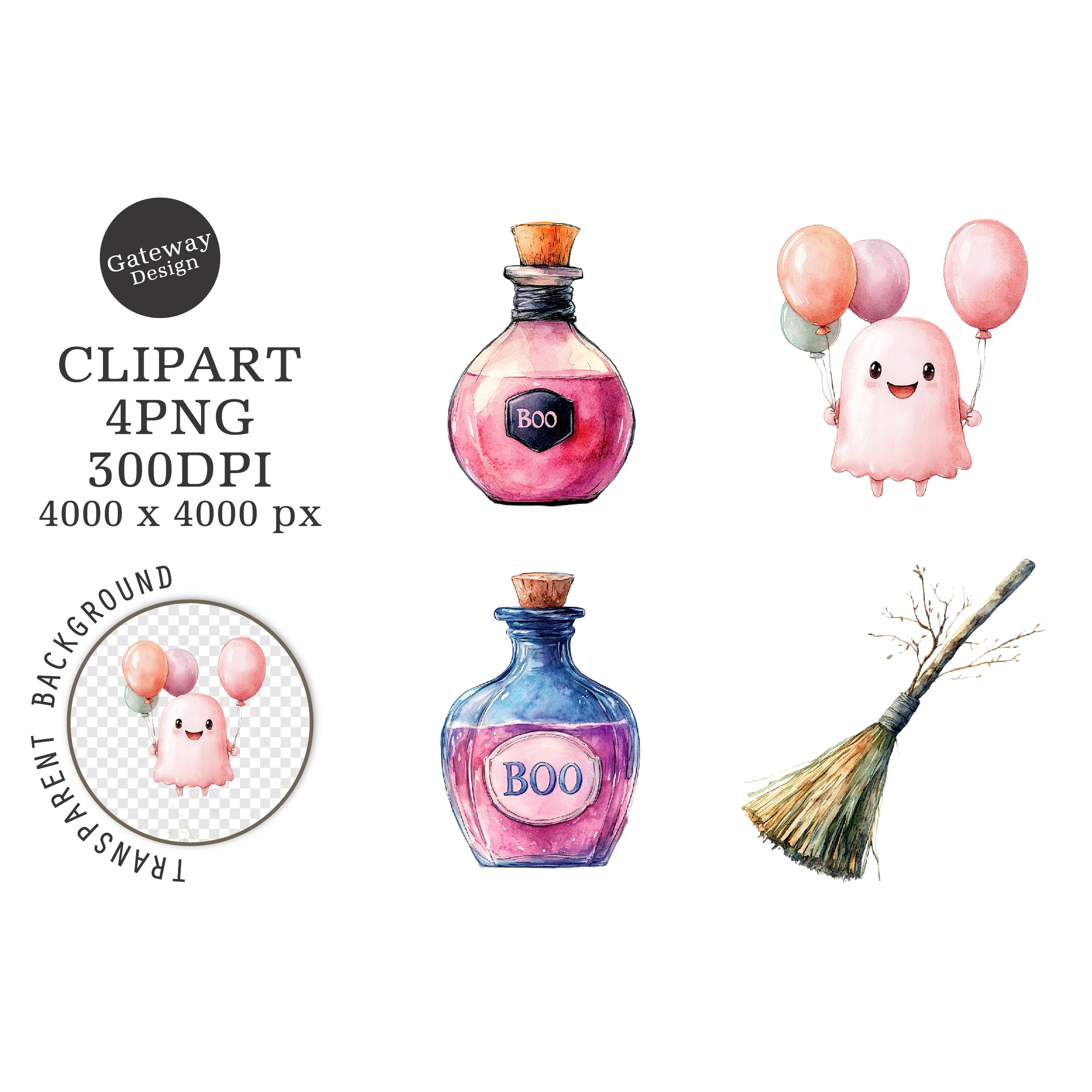 watercolor halloween clipart (4)