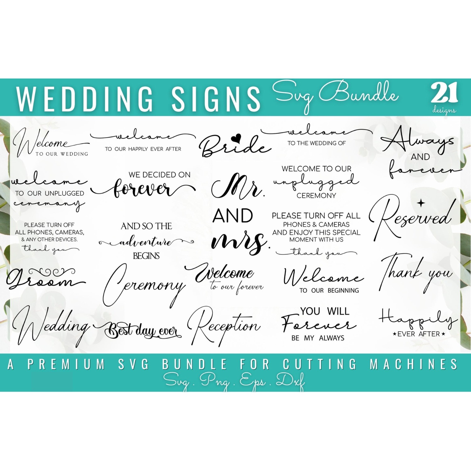 Wedding Sign SVG Design Bundle