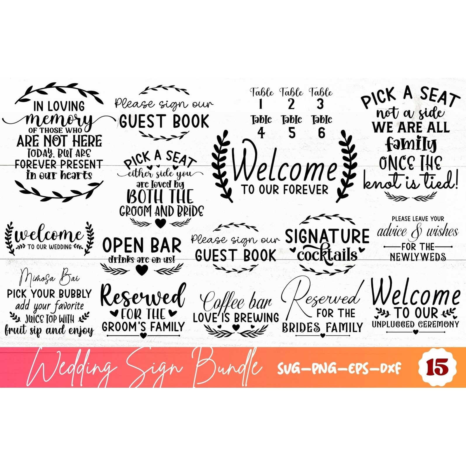 Wedding sing SVG Bundle