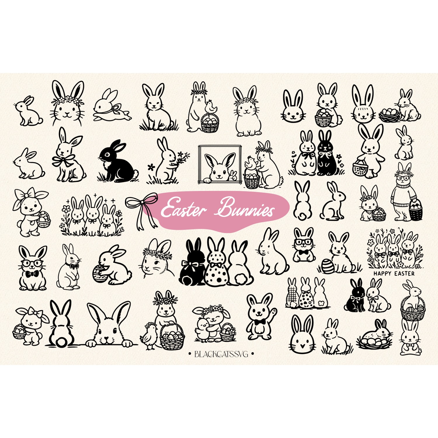 Whimsical Easter doodles Bundle 220 designs Svg PNG 2
