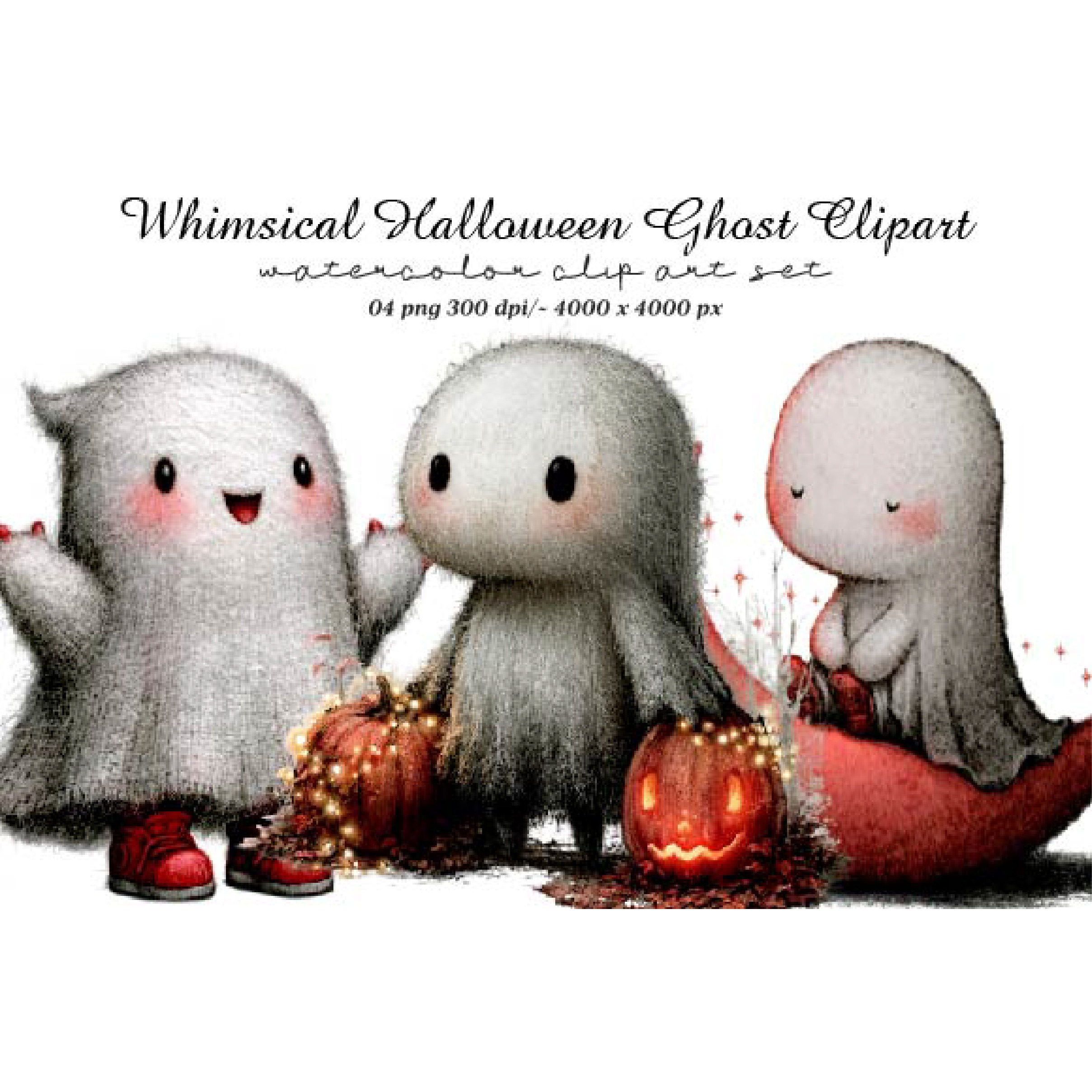 Whimsical Halloween Ghost Clipart