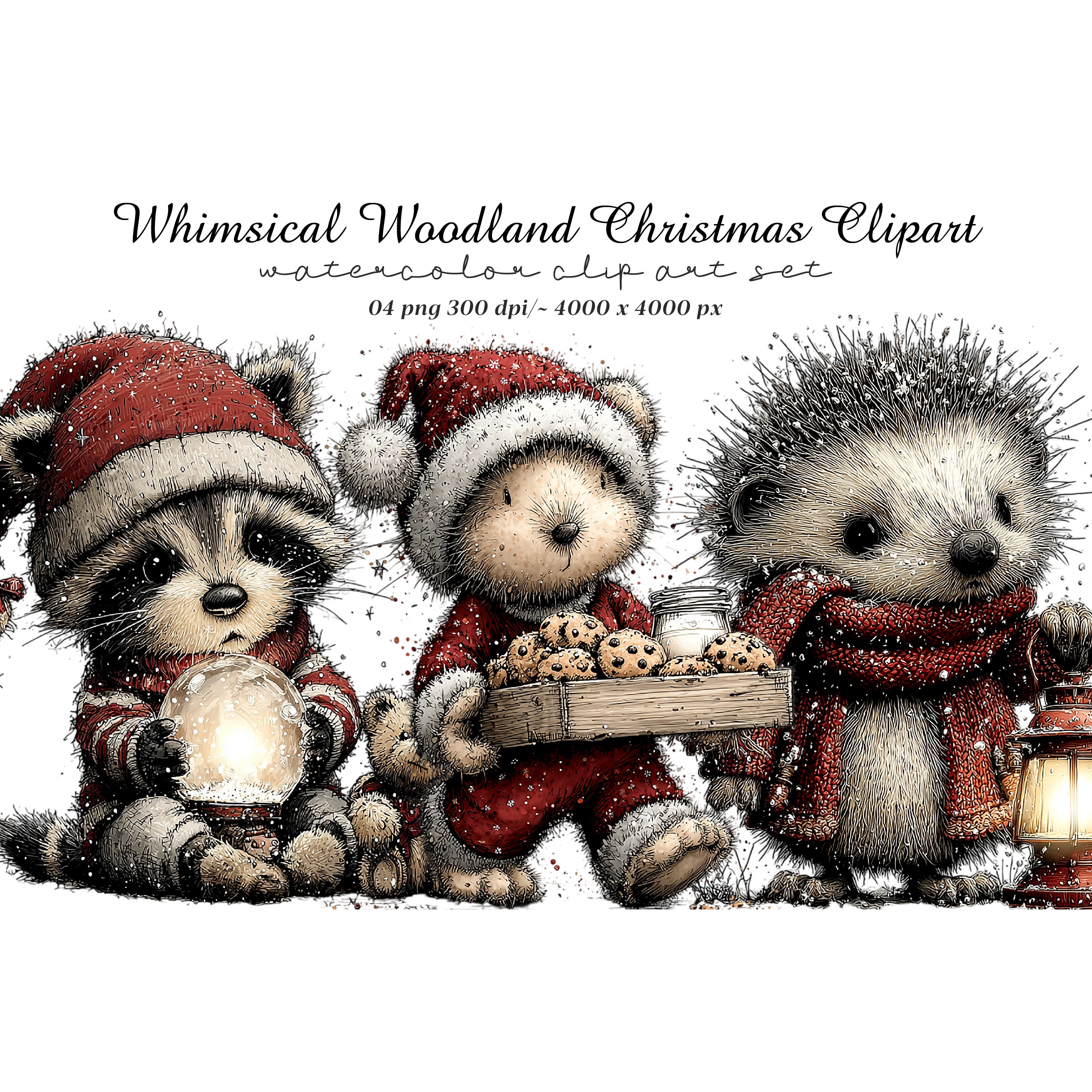 Whimsical Woodland Christmas Clipart (4)