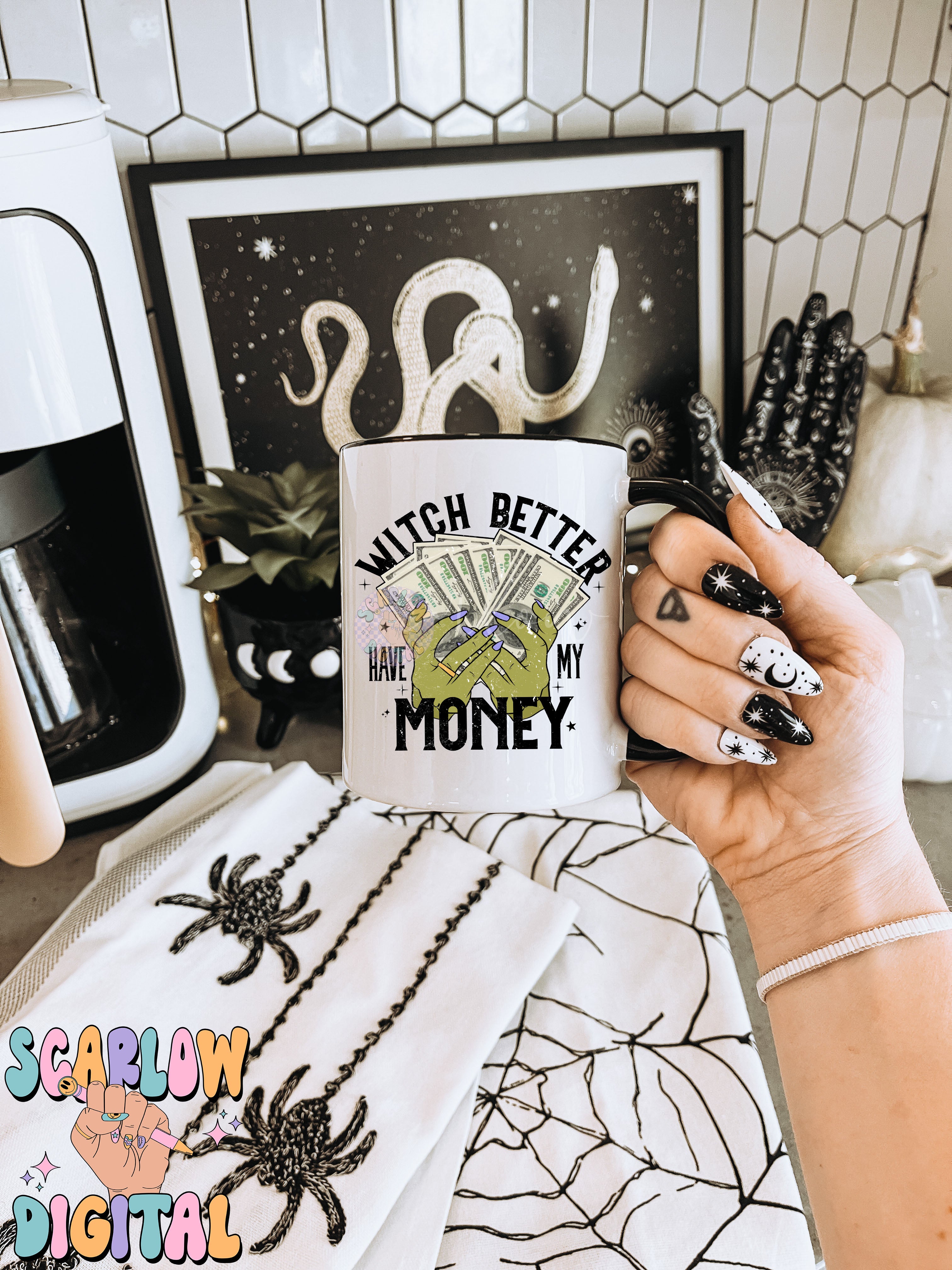Witch Better Have My Money PNG Digital Design Download, Halloween png, spooky png, funny witch png, witches png, snarky halloween png design 2