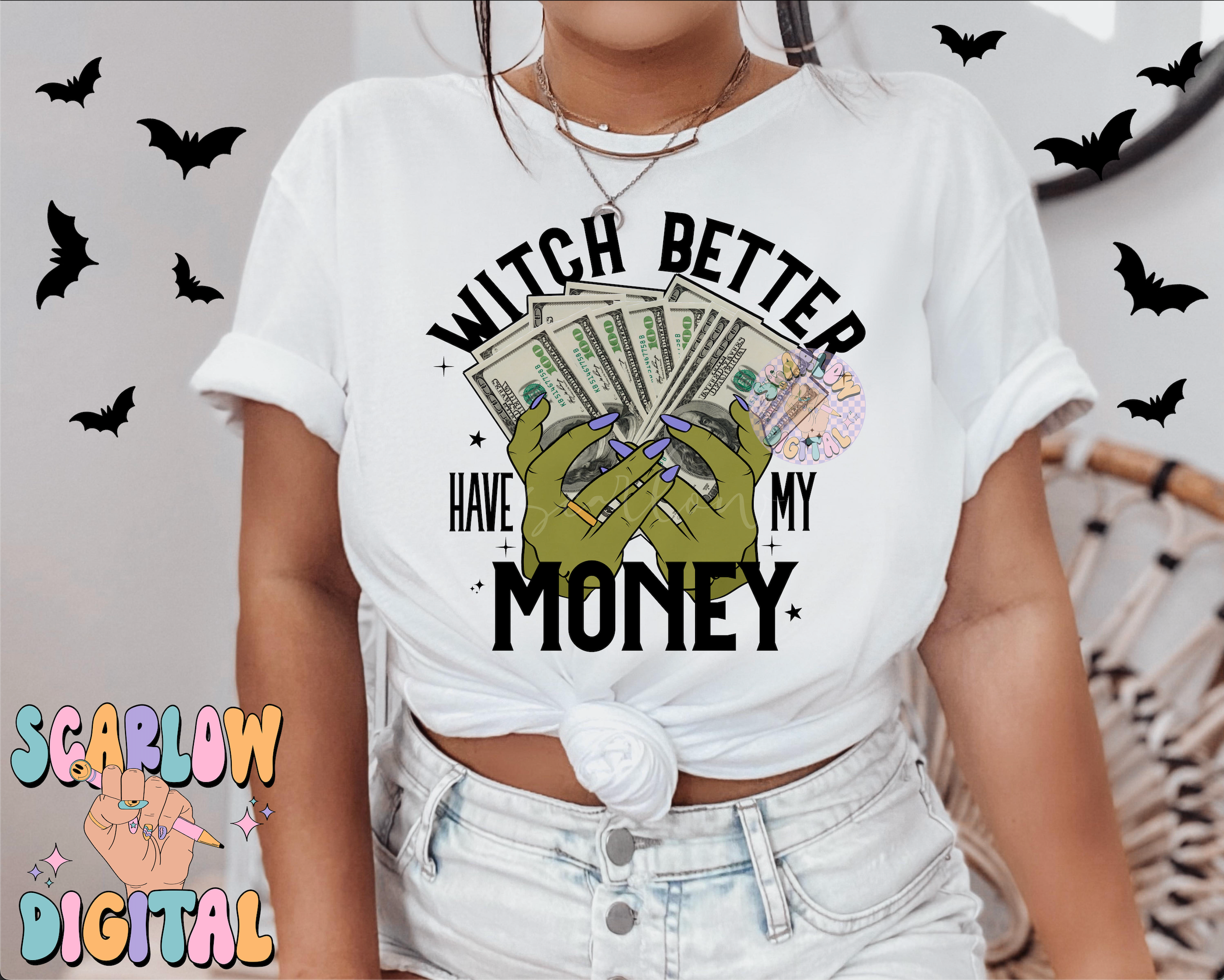 Witch Better Have My Money PNG Digital Design Download, Halloween png, spooky png, funny witch png, witches png, snarky halloween png design 3