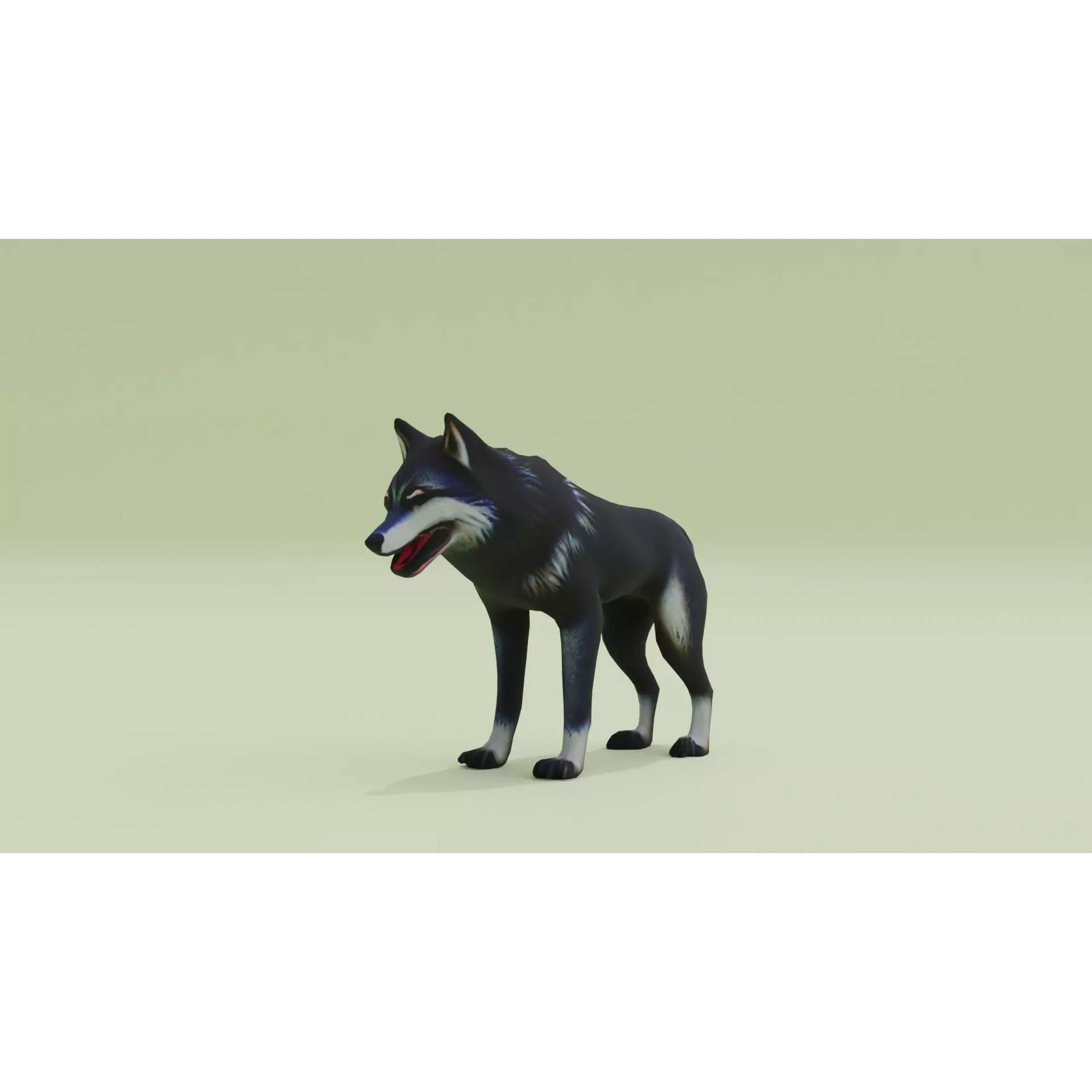Wolf Black Animal Free low-poly 3D model