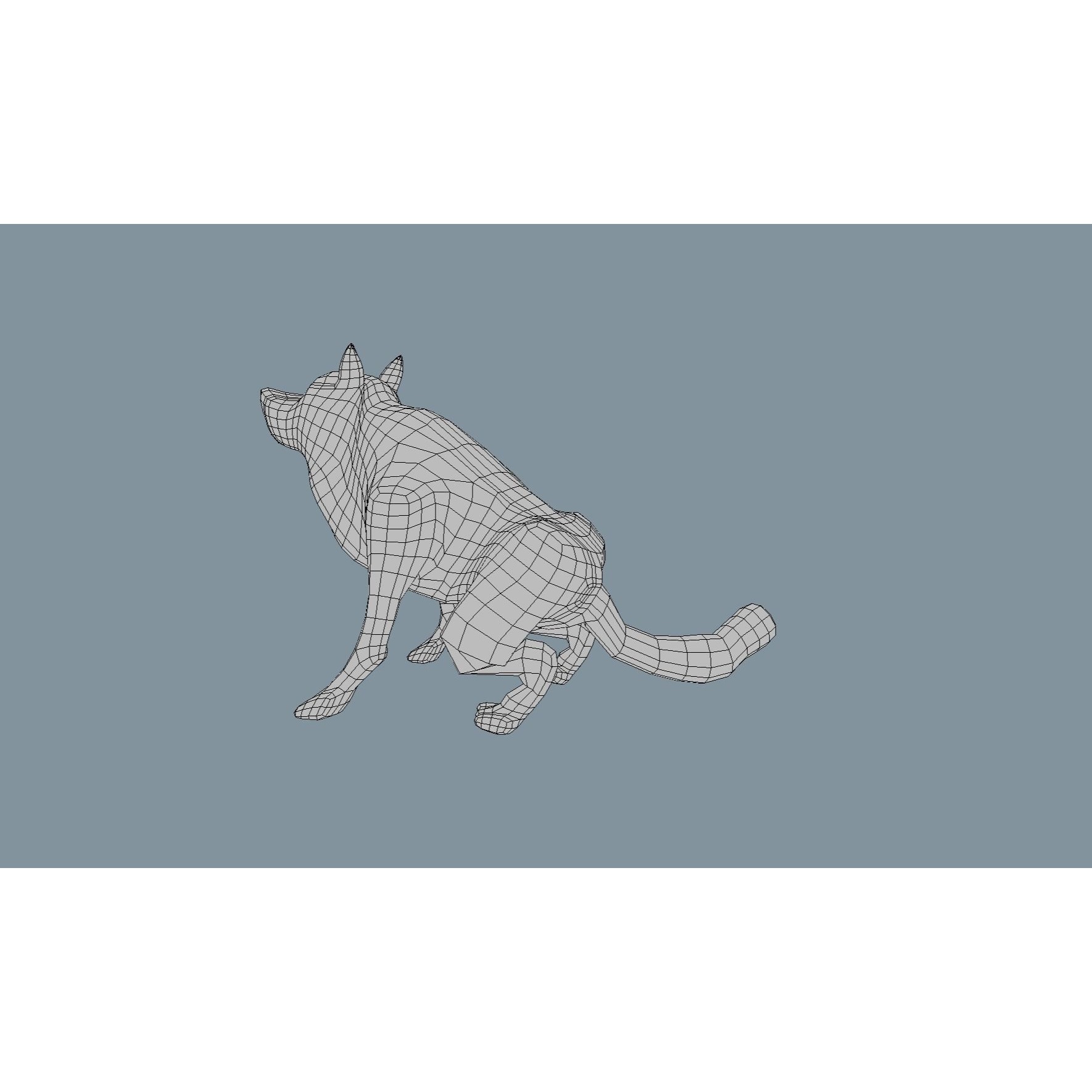 Wolf - low-poly model dog running Free low-poly 3D model 3