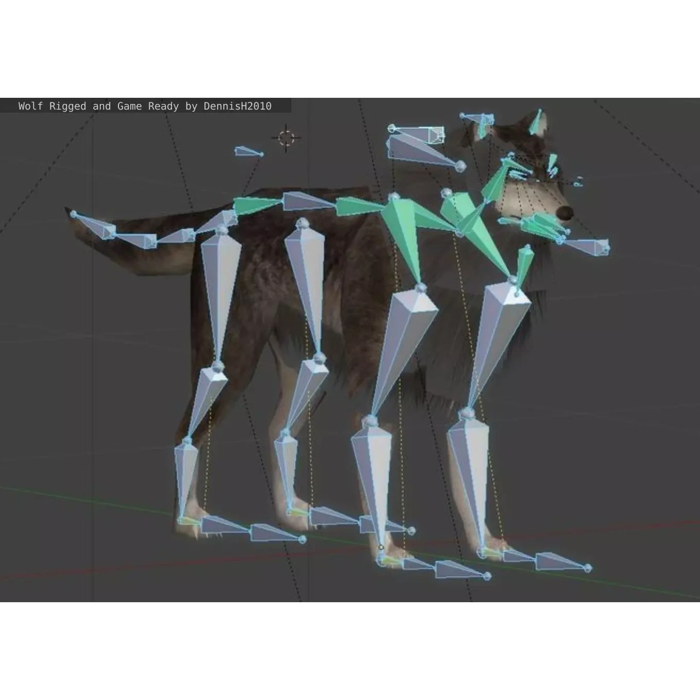 Wolf Rigged Animated and Game Ready Free low-poly 3D model 5