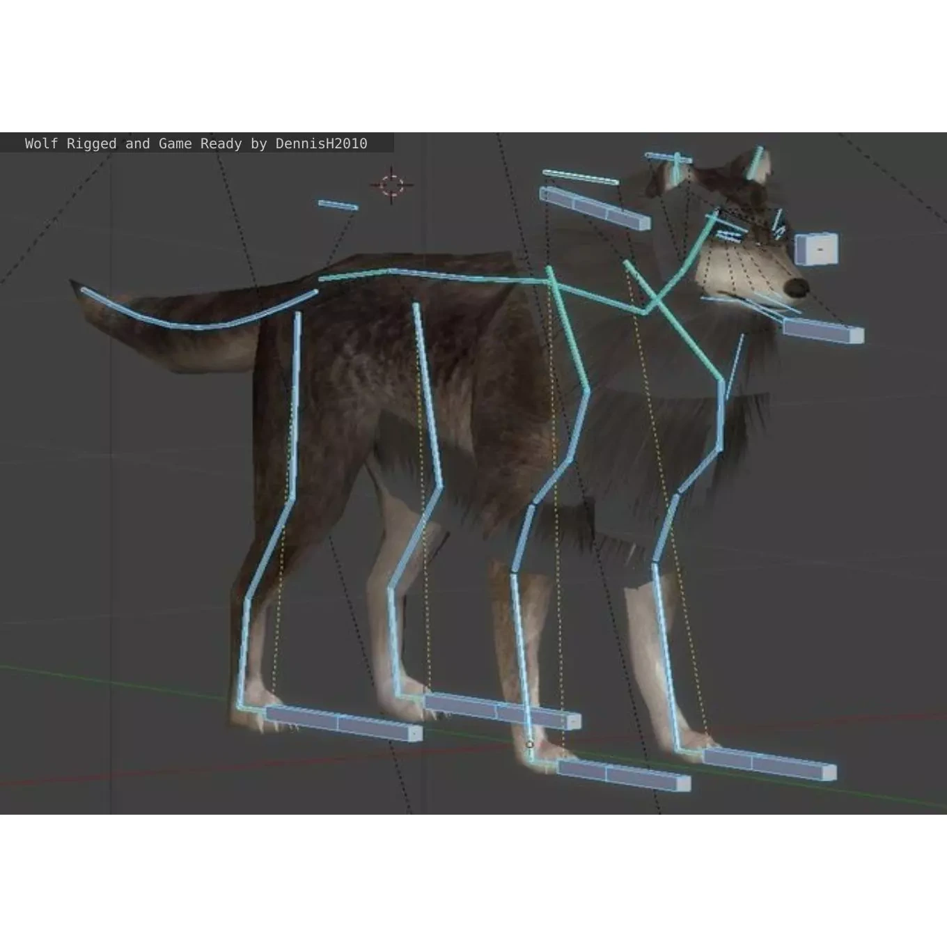 Wolf Rigged Animated and Game Ready Free low-poly 3D model 8