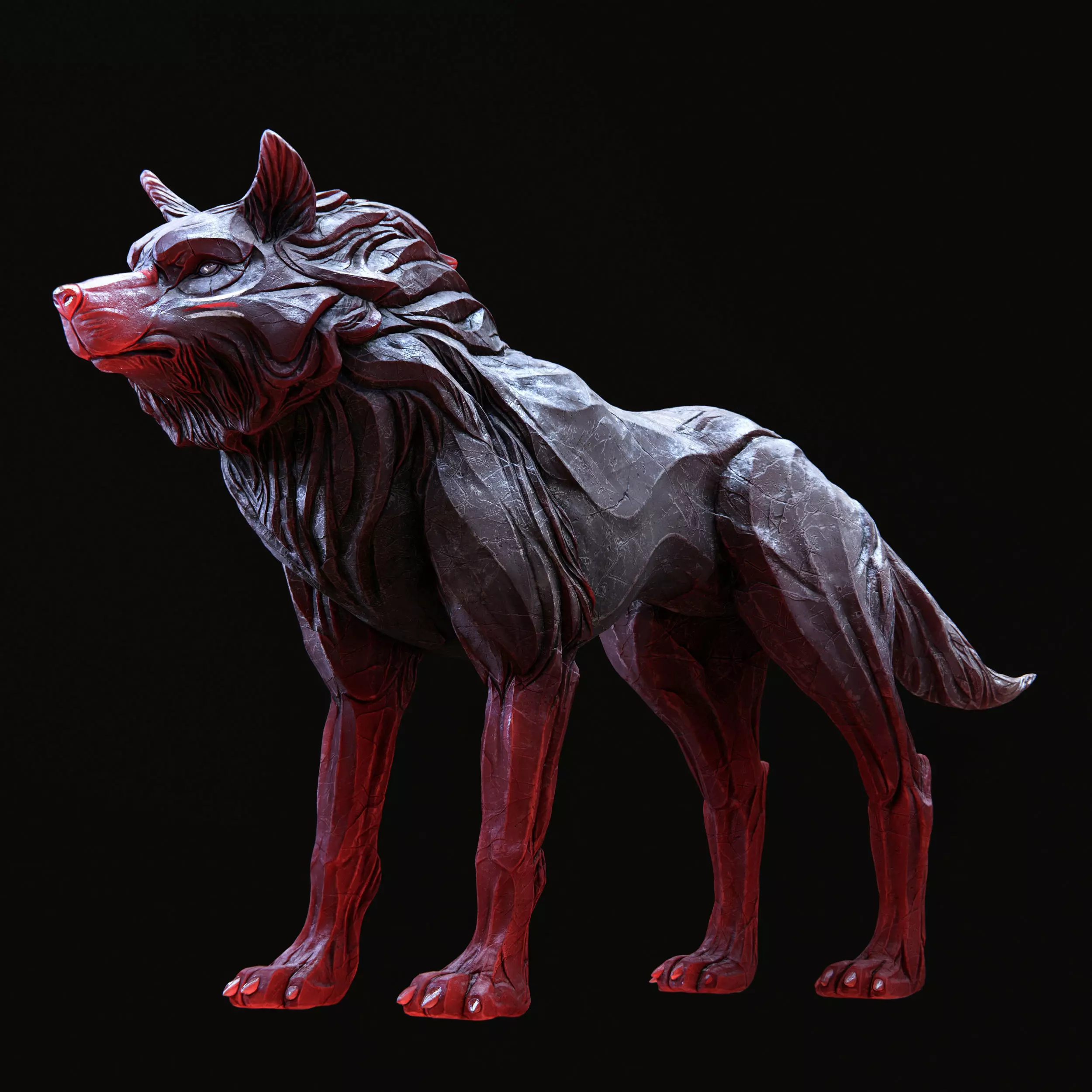 Wolf shaman PBR lowpoly Low-poly 3D model