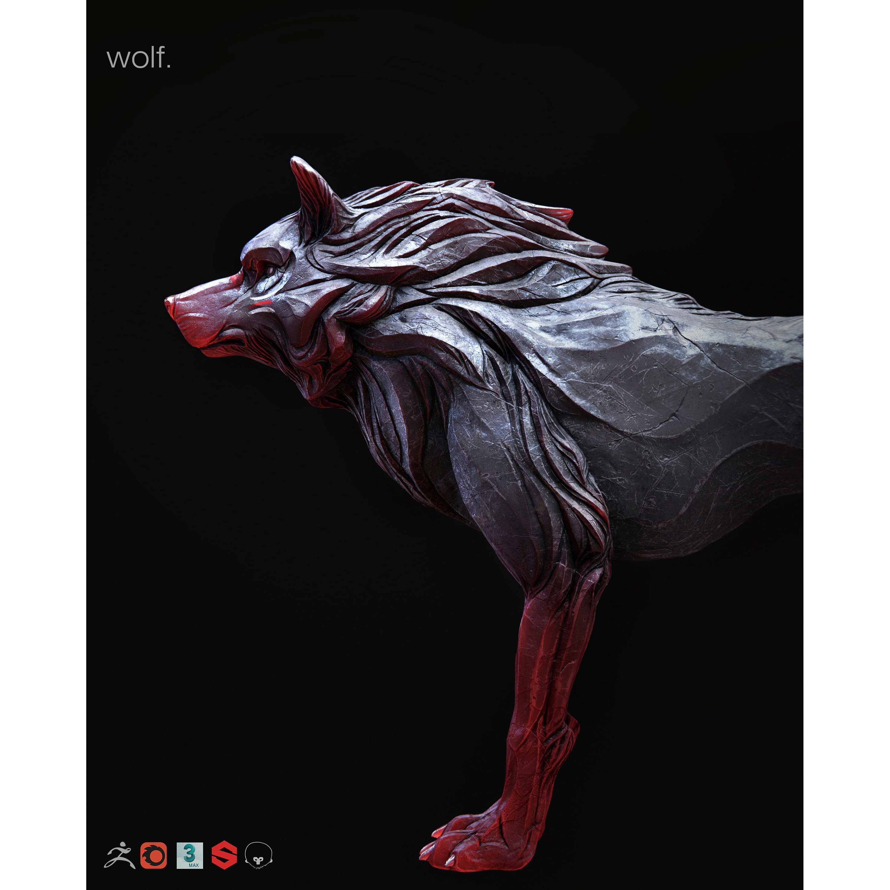 Wolf shaman PBR lowpoly Low-poly 3D model 2