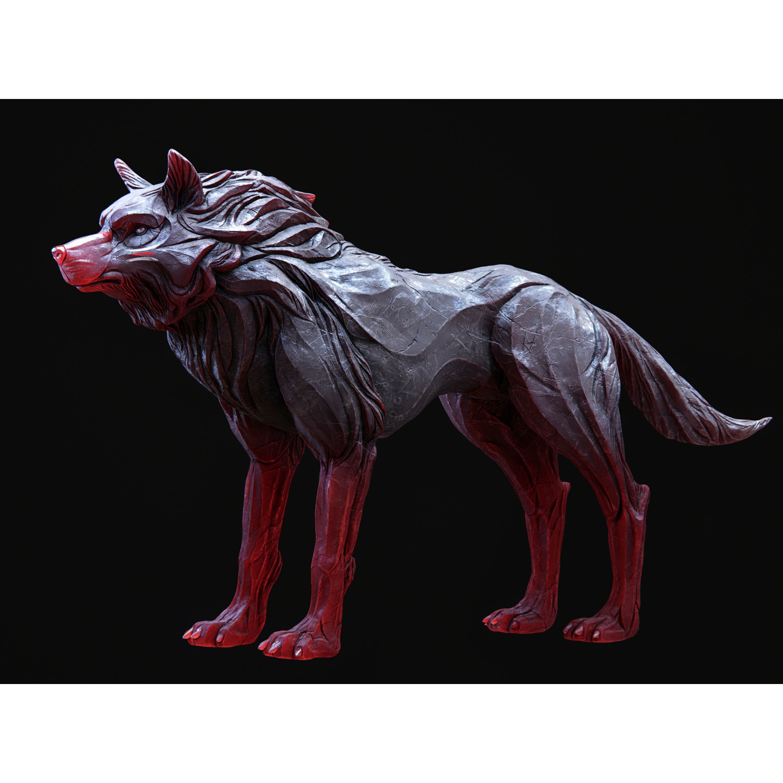 Wolf shaman PBR lowpoly Low-poly 3D model 4
