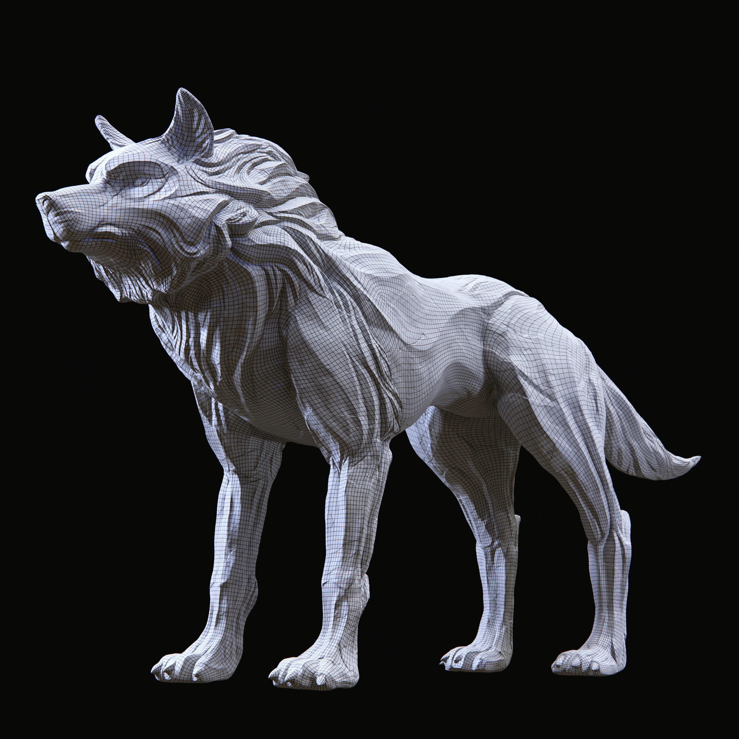 Wolf shaman PBR lowpoly Low-poly 3D model 8