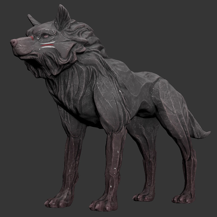 Wolf shaman PBR lowpoly Low-poly 3D model 9
